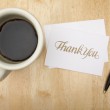 Thank You Note Card, Pen and Coffee